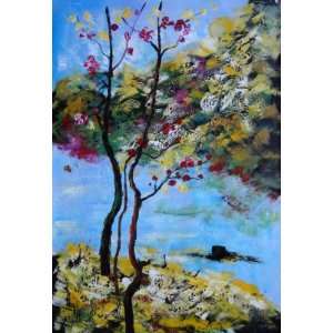  Spring Pink Flower Tree Oil Painting 36 x 24 inches