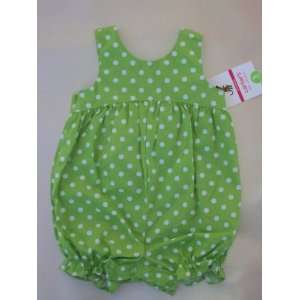   Collections 1 piece Sleeveless Bubble Romper Green/White 12 Months