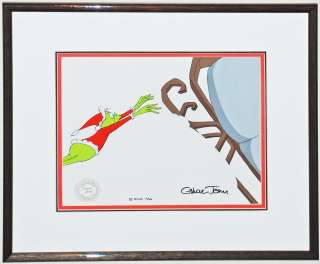 Signed Chuck Jones, Rare Grinch Production Cel, The Grinch, 1966 