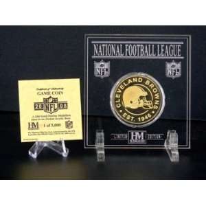 Cleveland Browns 24KT Gold   2008 Official NFL Game Coin in Archival 