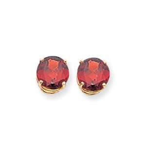  14k 9mm Garnet Earrings   JewelryWeb Jewelry