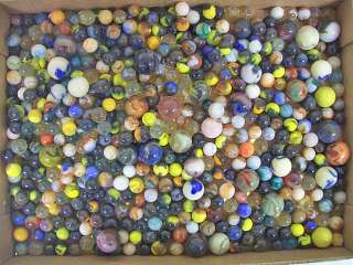 490 Vintage marbles shooter glass multi colored toy collection NR lot 