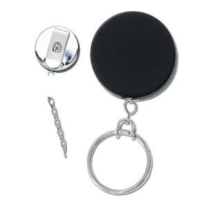   Duty Black/Chrome Combo Clip on Key Reel With Chain