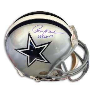  Roger Staubach Autographed Helmet   Proline Inscribed SB 