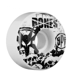  BONES Skullz SPF Skate Wheels White 55mm Sports 