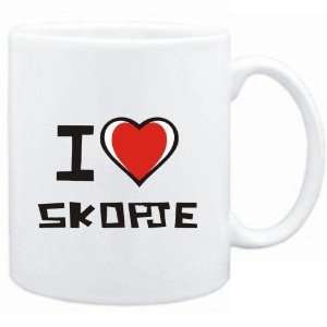 Mug White I love Skopje  Capitals 