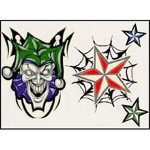  Joker & Stars (Glow in the Dark) Temporaray Tattoo Toys 