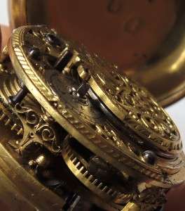 Mega rare antique Gold plated Markwick Markham Verge Fusee watch c1720 