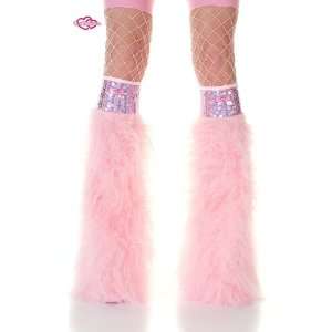  Sequin Baby Pink Faux Fur Fuzzy Furry Legwarmers Boot 