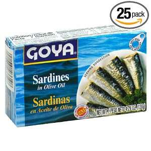Goya Sardines Olive Oil, 4.25 Ounce Units (Pack of 25)  
