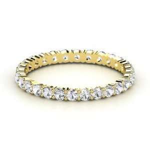  Rich & Thin Eternity Band, 14K Yellow Gold Ring with White 