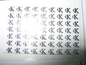 CK CALVIN KLEIN Silver 14K Nail Art Decals Stickers  