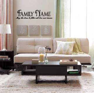 Family Name   Custom Order   Vinyl Wall Decal Quote Modern Home Decor 