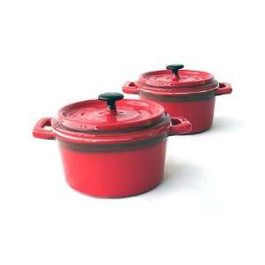  Set of 2 Red Mini Cocottes By Forum   7 oz Kitchen 