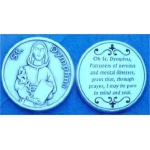  St. Dymphna Pocket Coin Token, finely engraved Everything 