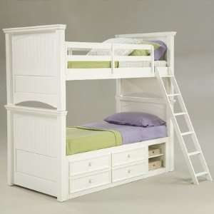  Summer Breeze Bunk Bed in Distressed Simple White