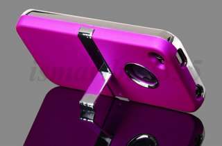 HOT PINK DELUXE HARD CASE COVER WITH CHROME STAND RUBBERIZED CLIP 