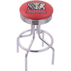 University of Alabama Steel Stool with 2.5 Ribbed Ring Logo Seat and 