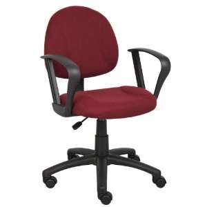 Boss Burgundy Deluxe Posture Chair W/ Loop Arms 