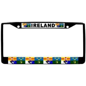  Ireland 4 Provinces Flag Black License Plate Frame Metal 