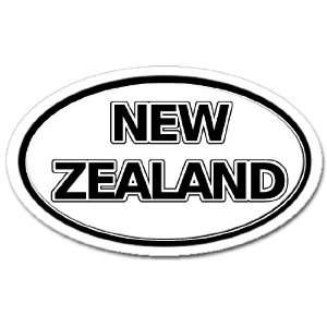  New Zealand Car Bumper Sticker Decal Oval Black and White 