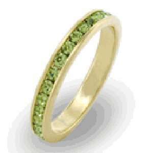 ET 34 Simulated Lite Emerald Eternity Ring 18KT Gold EP Available in 