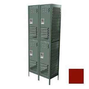 Competitor Ventilated Double Tier Locker, 2 Wide, 12W X 12D X 36H 