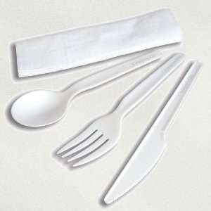 CPLA Compostable Cutlery Kit with Napkin 