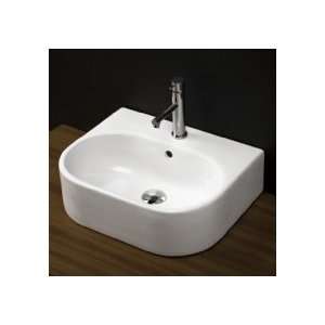 Lacava Wall Mount/Above Counter Porcelain Lavatory W/ Overflow & One 