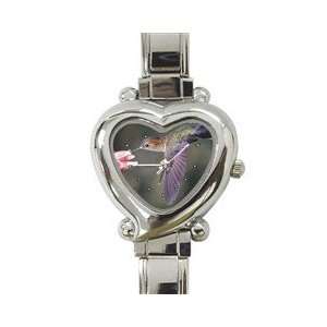  Hummingbird Heart Italian Charm Watch 