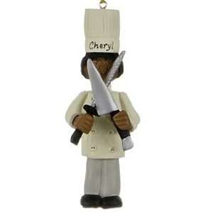  Personalized Ethnic Chef   Female Christmas Ornament