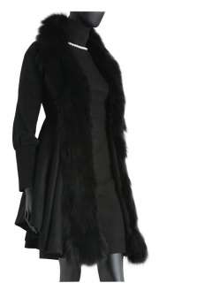 Corea Womens Winter Woolen Fox Fur Coat Long Jacket Black S M L XL +2 