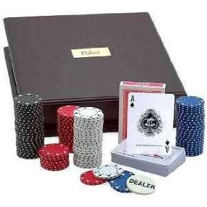 Wood Cased Poker Set 
