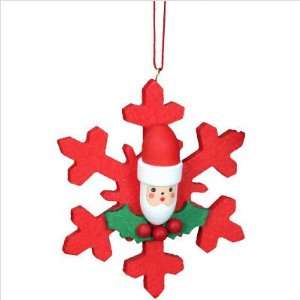  Ulbricht Red Snowflake with Santa Ornament
