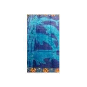   Egyptian Cotton Dolphins & Shells Velour Beach Towel