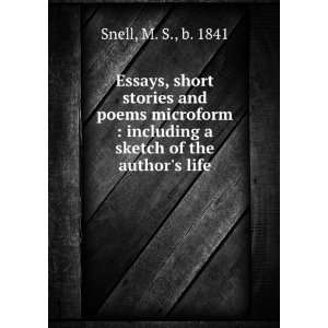  Essays, short stories and poems microform  including a 