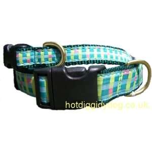  Up Country Dog Collar, Cool Blue Basket Weave, Small Pet 