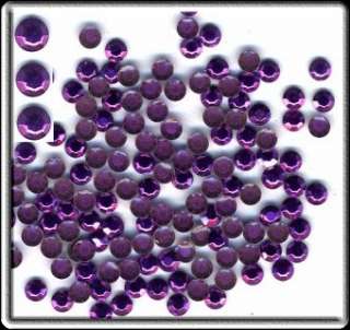 Rhinestuds Faceted PURPLE 2mm Hot Fix Iron on 144 pc  