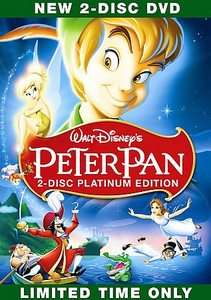 Peter Pan DVD, 2007, 2 Disc Set, Platinum Edition 786936718072  