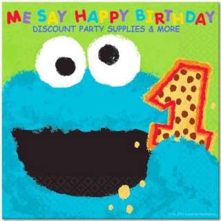 Sesame Street 1st Birthday Cookie Monster Lunch Napkins  