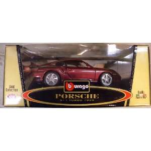  Bburago Burgundy Porsche 911 Turbo 1999 118 Toys & Games