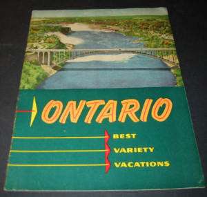 Old 1950s   ONTARIO   Canada Travel Booklet  