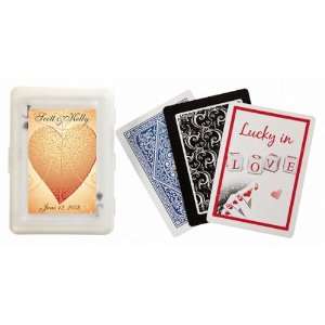 Baby Keepsake Heart Shape Leaf Design Personalized Playing Card 