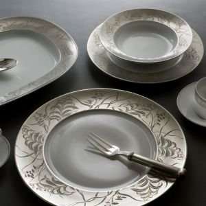  J.L. Coquet Khazard Platinum Rim Soup Plate Dinnerware 