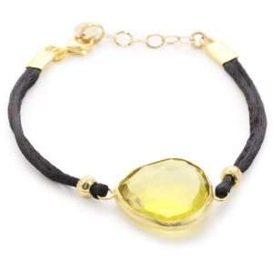 Coralia Leets Jewelry Design Lemon Quartz Black Silk Rope Bead 22k 