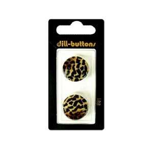  Dill Buttons 20mm Shank Beige Print 2pc Arts, Crafts 