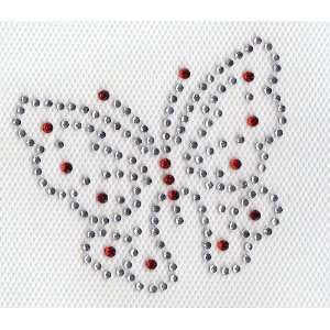  Butterfly Iron On Hot Fix Rhinestone Transfer   Clear and 