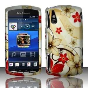  Sony Ericsson Xperia Play Rubberized Red Flowers HARD 