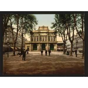  Photochrom Reprint of Theatre and promenade, Béziers 