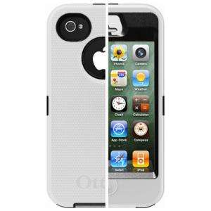 NEW OTTERBOX DEFENDER CASE COVER FOR APPLE IPHONE 4 4G S WHITE ON 